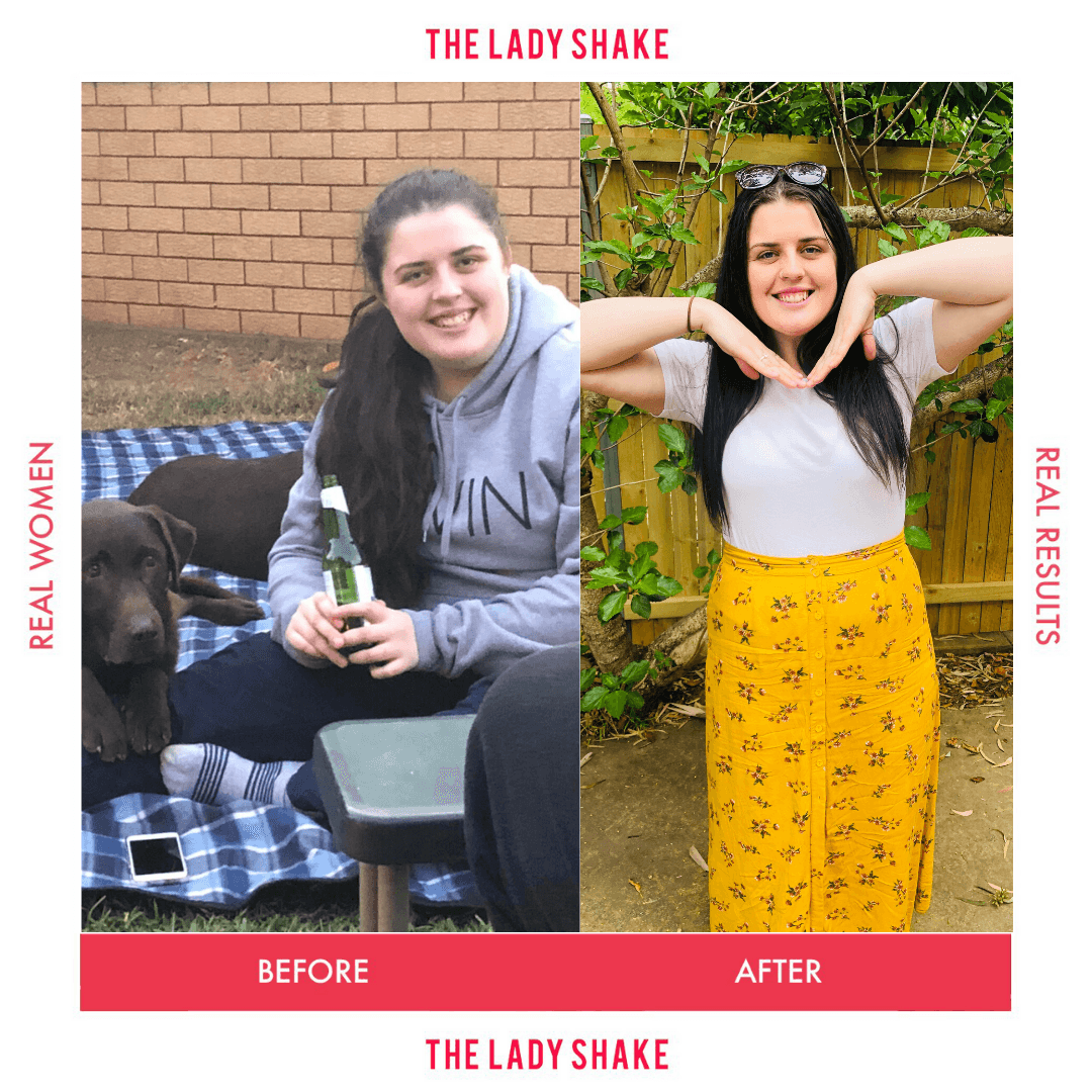Emily lost 26kg on The Lady Shake