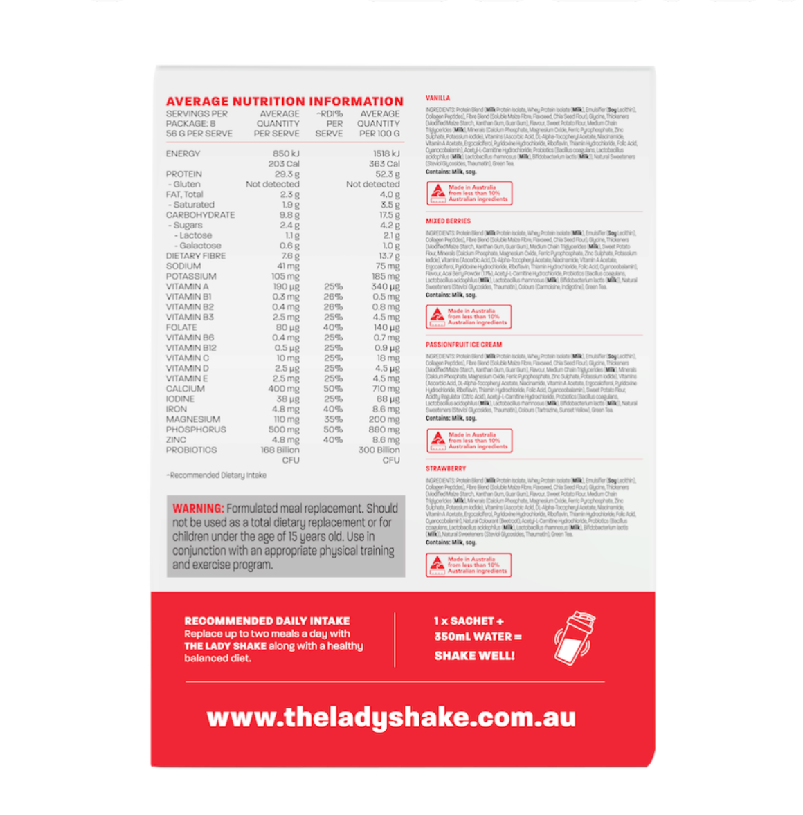 The Lady Shake Favourites Variety 8 Pack